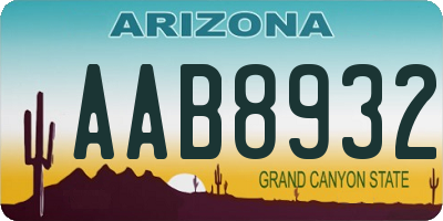 AZ license plate AAB8932