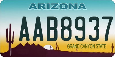 AZ license plate AAB8937
