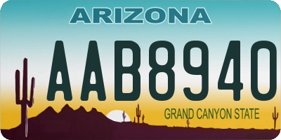 AZ license plate AAB8940