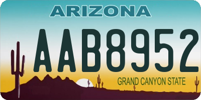AZ license plate AAB8952