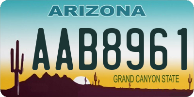 AZ license plate AAB8961