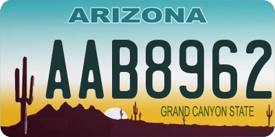 AZ license plate AAB8962