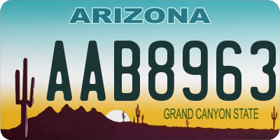 AZ license plate AAB8963