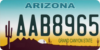 AZ license plate AAB8965