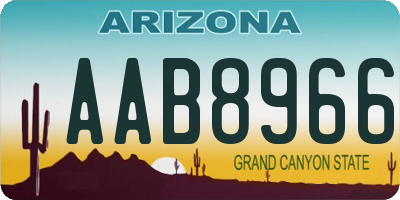 AZ license plate AAB8966