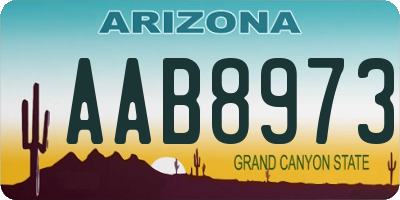 AZ license plate AAB8973