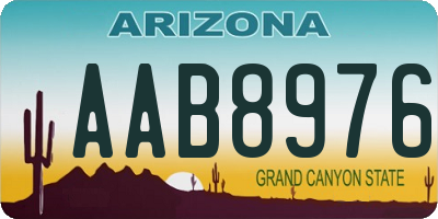 AZ license plate AAB8976