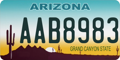 AZ license plate AAB8983