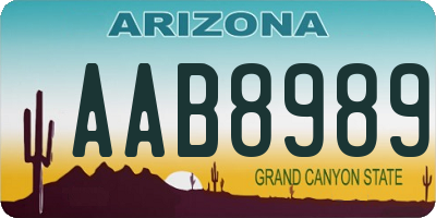 AZ license plate AAB8989