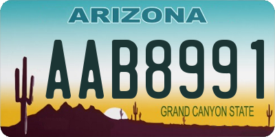 AZ license plate AAB8991