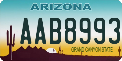 AZ license plate AAB8993