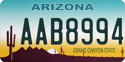 AZ license plate AAB8994