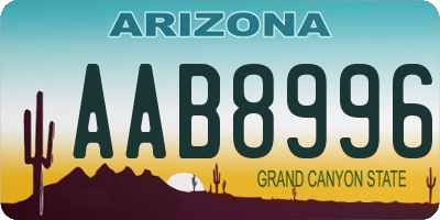 AZ license plate AAB8996