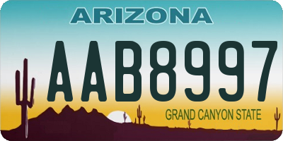 AZ license plate AAB8997