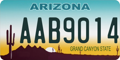 AZ license plate AAB9014