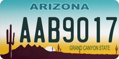 AZ license plate AAB9017