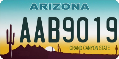 AZ license plate AAB9019