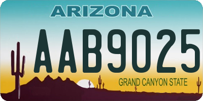 AZ license plate AAB9025