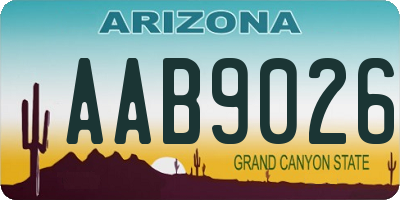 AZ license plate AAB9026