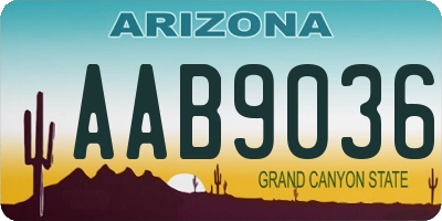 AZ license plate AAB9036