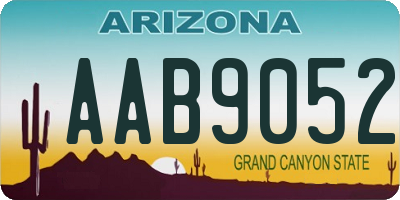 AZ license plate AAB9052