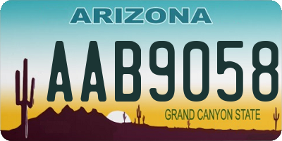 AZ license plate AAB9058