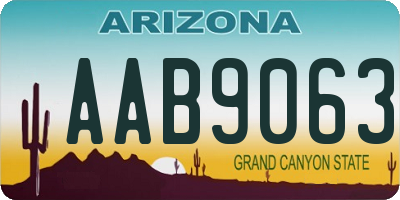 AZ license plate AAB9063