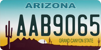 AZ license plate AAB9065