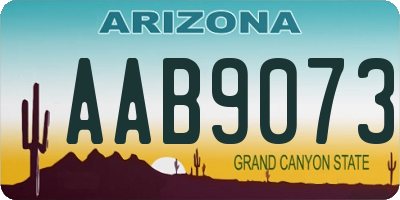 AZ license plate AAB9073