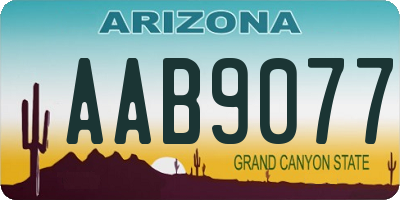 AZ license plate AAB9077
