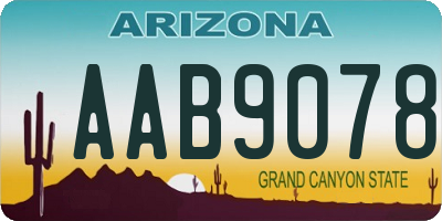AZ license plate AAB9078