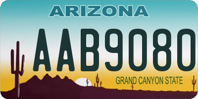 AZ license plate AAB9080