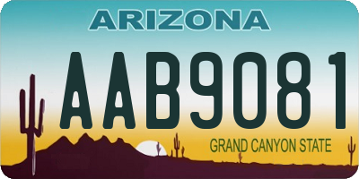 AZ license plate AAB9081