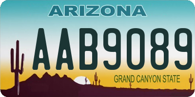 AZ license plate AAB9089
