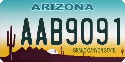 AZ license plate AAB9091