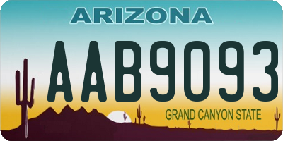 AZ license plate AAB9093