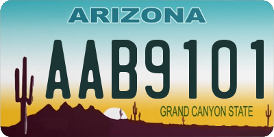 AZ license plate AAB9101