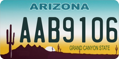 AZ license plate AAB9106
