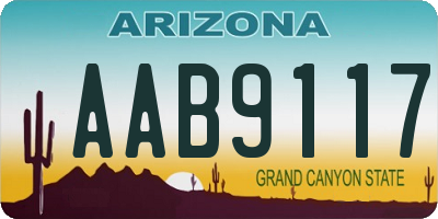 AZ license plate AAB9117