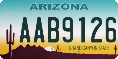 AZ license plate AAB9126