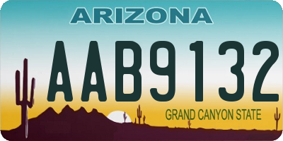 AZ license plate AAB9132