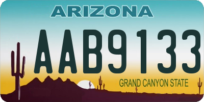 AZ license plate AAB9133