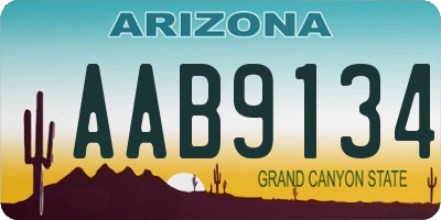AZ license plate AAB9134