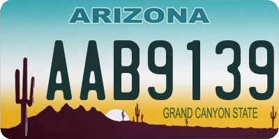 AZ license plate AAB9139