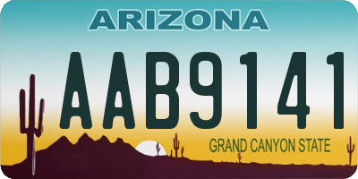 AZ license plate AAB9141