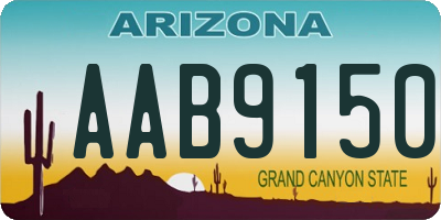 AZ license plate AAB9150