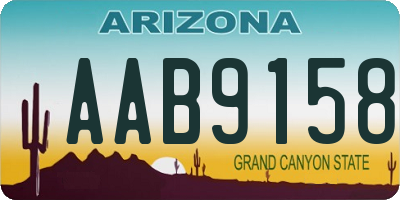 AZ license plate AAB9158