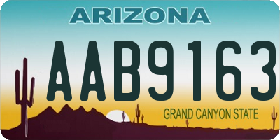 AZ license plate AAB9163