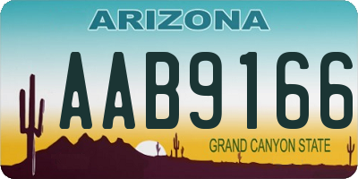 AZ license plate AAB9166