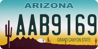 AZ license plate AAB9169